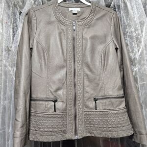Christopher & Banks Tan Faux Leather Jacket